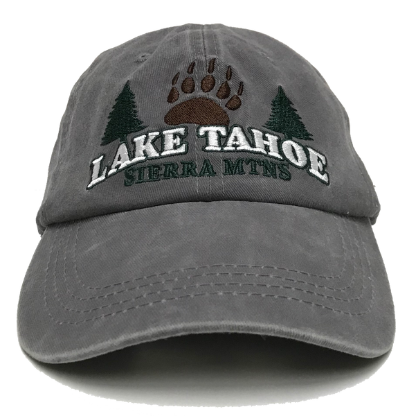 Souvenir Ball Cap Sierra Mountain Bear Claw & Pines Lake Tahoe Cap