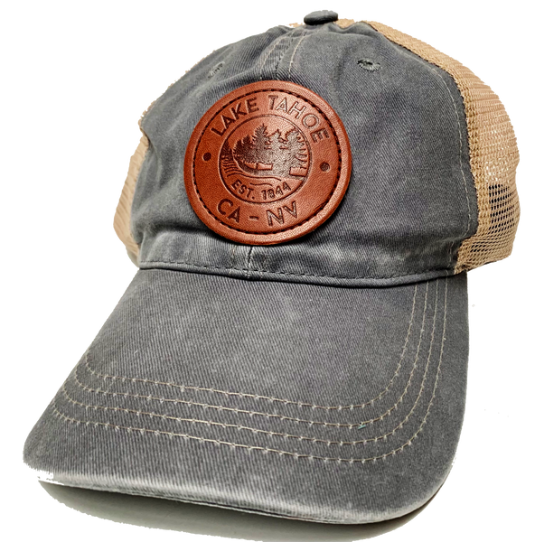 Souvenir Ball Cap Round Old Town Patch CA-NV Lake Tahoe
