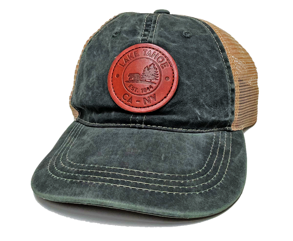 Souvenir Ball Cap Round Old Town Patch CA-NV Lake Tahoe