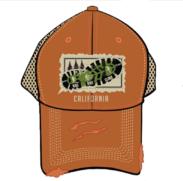 Souvenir Ball Cap Adventure Patch, Teal, Orange, Navy, Lake Tahoe