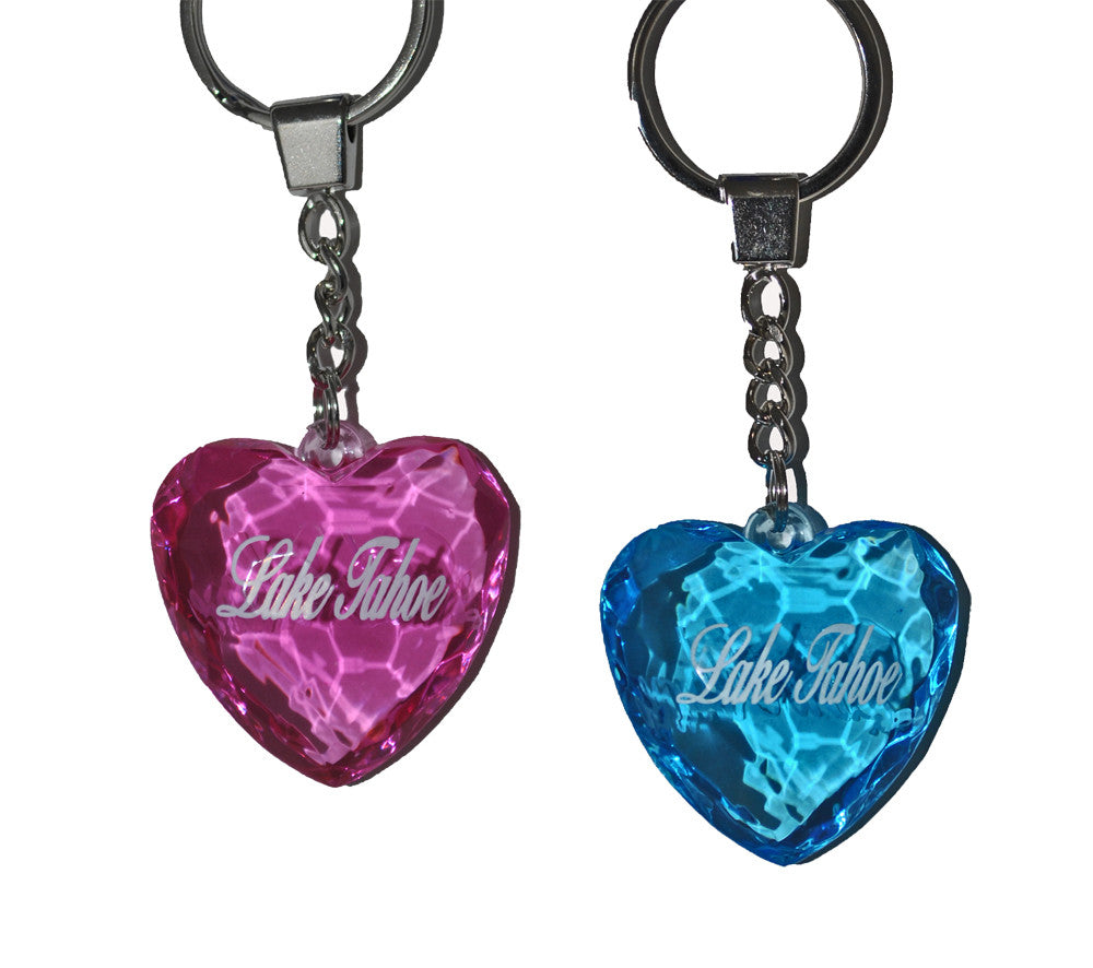 Souvenir Keychain Acrylic Crystal Lake Tahoe Heart - Wholesale