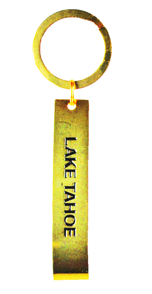Souvenir Keychain Gold Bottle Opener, Lake Tahoe