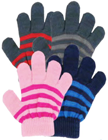 Winter Gloves-Kid's Magic Gloves, Stripe 2-4