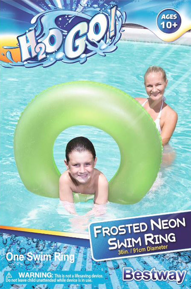 Inflatables and Floats Bestway 36 Frosted Neon Swim Ring Age 10
