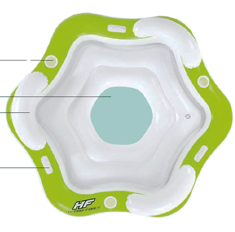 Inflatables and Floats Bestway Hydo Force  X3 Island Lounge 78" x 89" Air Mat