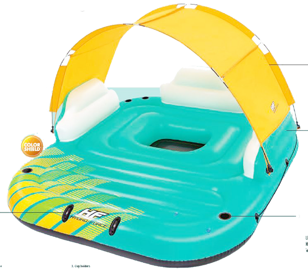 Inflatables and Rafts Bestway Hydro Force Sunny Lounge Five Person 118" x 108" Floating Island