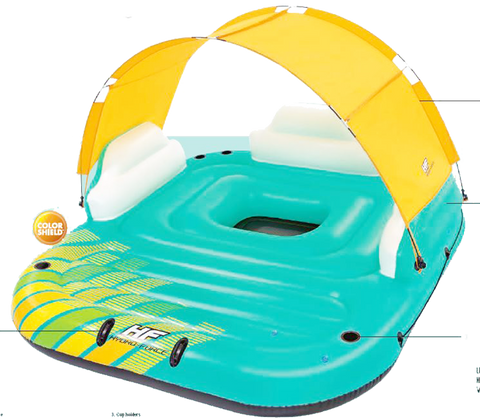 Inflatables and Rafts Bestway Hydro Force Sunny Lounge Five Person 118" x 108" Floating Island