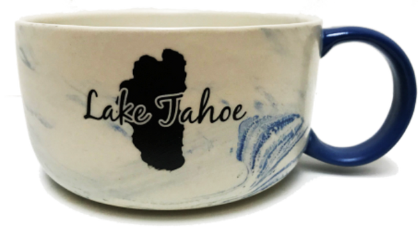 Souvenir Mug Soup Tureen Marble Lake Tahoe