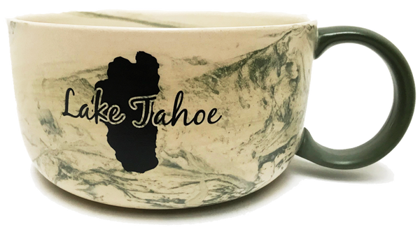 Souvenir Mug Soup Tureen Marble Lake Tahoe