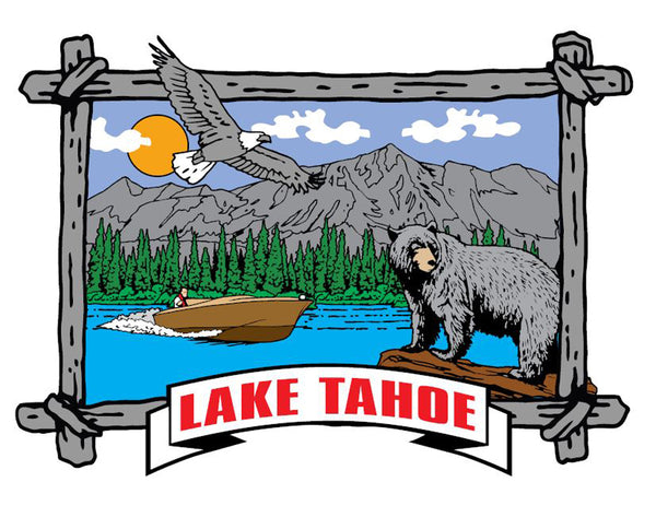 Souvenir Magnet Painted Pewter, Lake Tahoe