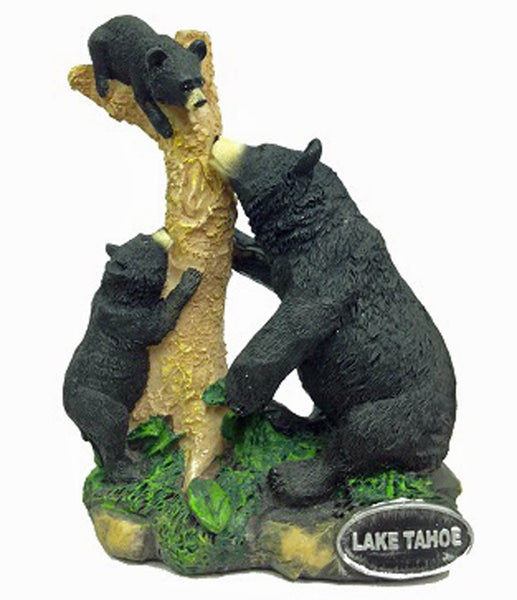 Souvenir Statue Bear Family Lake Tahoe Resin Statue -Vertical
