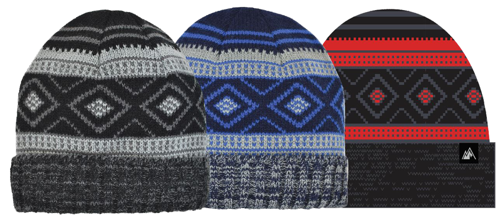 Winter Hats Men s Fleece Lined Retro Diamond Cuff