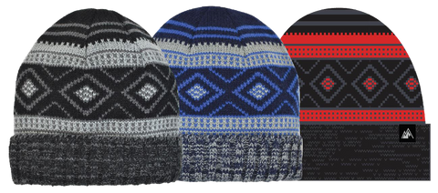 Winter-Hats Men's Fleece Lined Retro Diamond Cuff