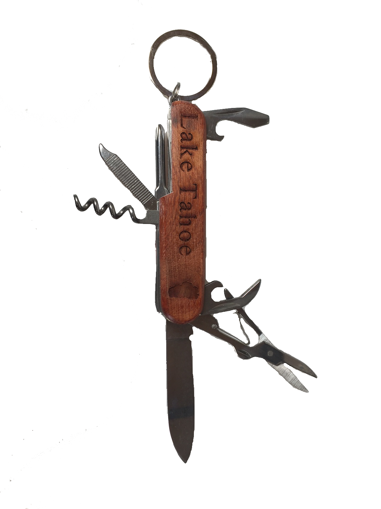 Souvenir Pocket Knife Engraved Wood Lake Tahoe Accessories