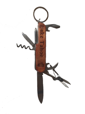 Souvenir Pocket Knife Engraved Wood Lake Tahoe 7 Accessories