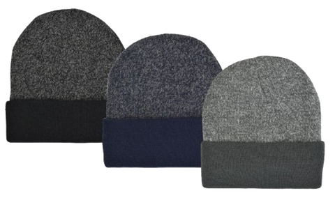 Winter-Hats Men's Fleece Lined Acrylic Knit Cuff Hat