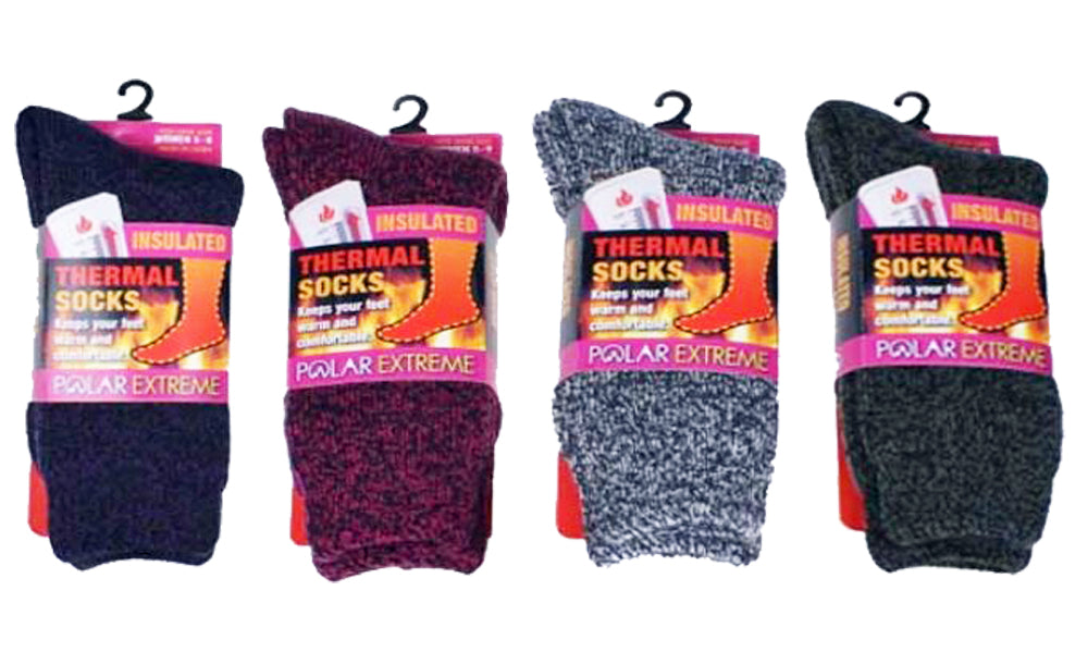 Socks-Ladies Polar Extreme Thermal Heat Sock, Marled - Wholesale