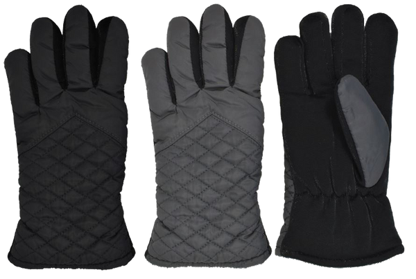 Winter Gloves-Commuter Ladies Quilted Glove, Black, Grey, Sm-L
