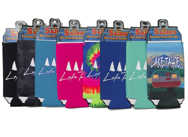 Beach and Boat Gear Koozie-Skinny 12 oz Can Cooler w/Lake Tahoe