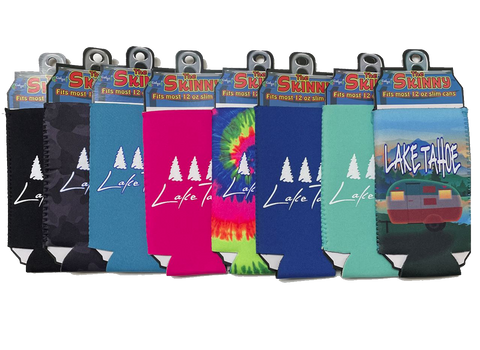 Beach and Boat Gear Koozie-Skinny 12 oz Can Cooler w/Lake Tahoe