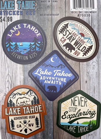 Souvenir Sticker Rustic Sheet, Lake Tahoe, 5"x 7"