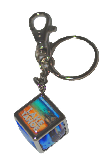Souvenir Keychain Lake Tahoe Photo Cube