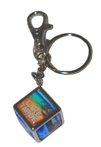 Souvenir Keychain Lake Tahoe Photo Cube