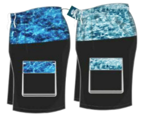 Swimwear Mens Mossy Oak Cargo, Water Band,  Water Camo Swim Trunks