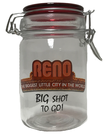 Souvenir Shot Glass Reno, Nevada, Biggest Little City in the World, Stash Jar "BIG SHOT" Shot Glass