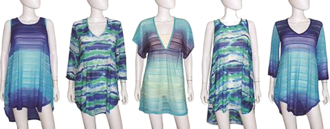 Swimwear Ladies Cover-up Silky Fashion Dress Cover-up, Assorted