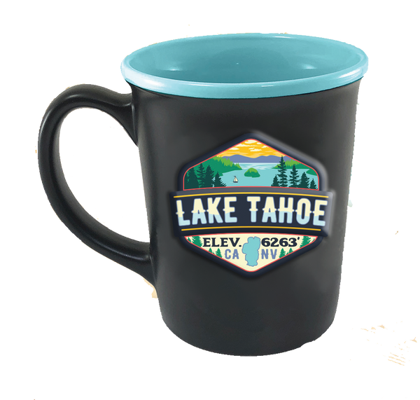 Souvenir Mug Merit Badge Lake Tahoe, 20oz