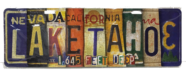 Souvenir Wall Art License Plate Art, Lake Tahoe