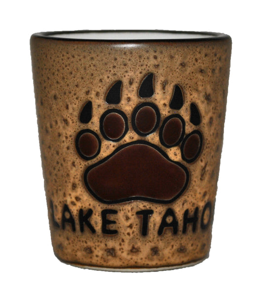 Souvenir Shot Glass Rustic Stone Bear Claw Lake Tahoe