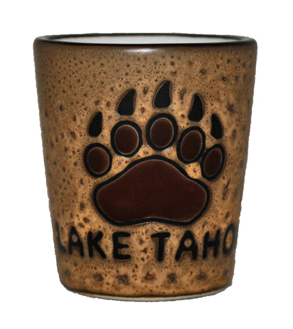 Souvenir Shot Glass Rustic Stone Bear Claw Lake Tahoe