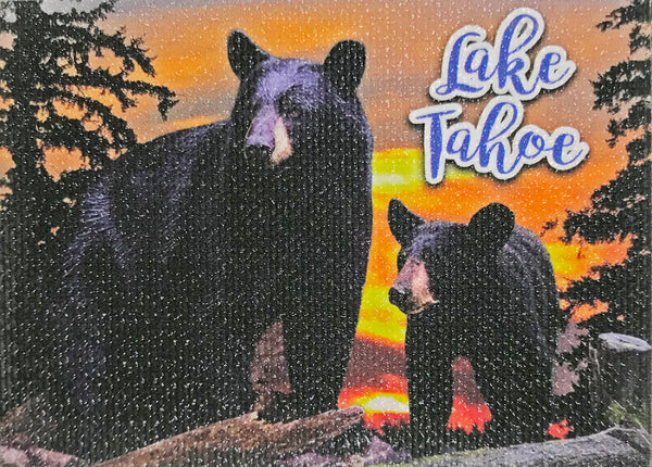 Souvenir Magnet Scenic Sunset Glitter Bear Lake Tahoe Magnet