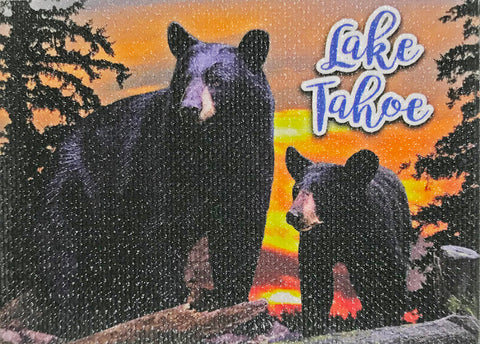 Souvenir Magnet Scenic Sunset Glitter Bear Lake Tahoe Magnet