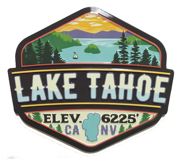 Souvenir Magnet Tahoe Emerald Bay Diamond Merit Badge, Lake Tahoe