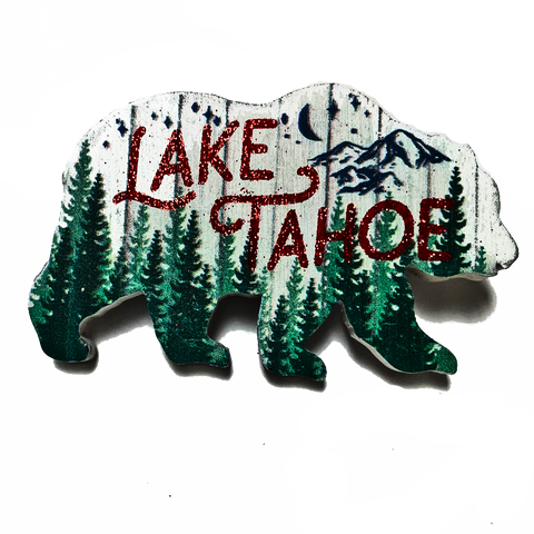 Souvenir Magnet Starry Night Bear, Lake Tahoe