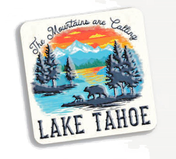 Souvenir Magnet Sunset Reflection-Metal, Lake Tahoe