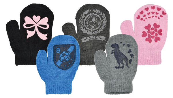 Winter Gloves-Kid's Magic Mittens w/Designer Palm Grip, 2-4