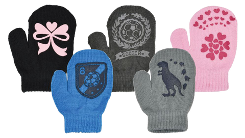 Winter Gloves-Kid's Magic Mittens w/Designer Palm Grip, 2-4