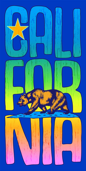 Beach and Boat Gear Beach Towel CALIFORNIA Bright Bear 30" x 60" Towel