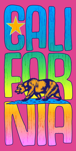 Beach and Boat Gear Beach Towel CALIFORNIA Bright Bear 30" x 60" Towel