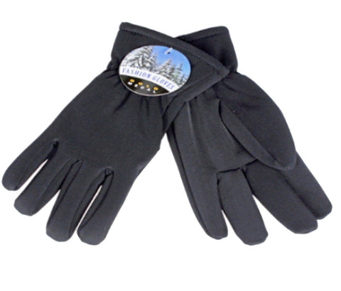 Winter Gloves-Ladies Feather Lined Stretch Glove, Black