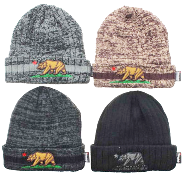 Winter-Hats Adult California Republic Thinsulate Beanie, Assorted