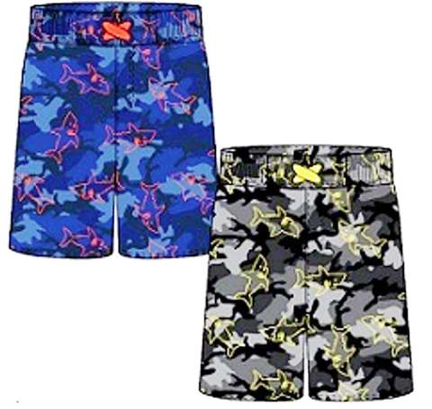 Swimwear Boys Sz 2-4 Neon Shark Swim Trunks, Size 2-4