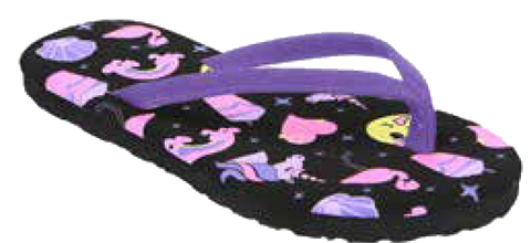 Sandals Girls Flip Flop Fun Pattern Classic Flip Flop, Purple, Red