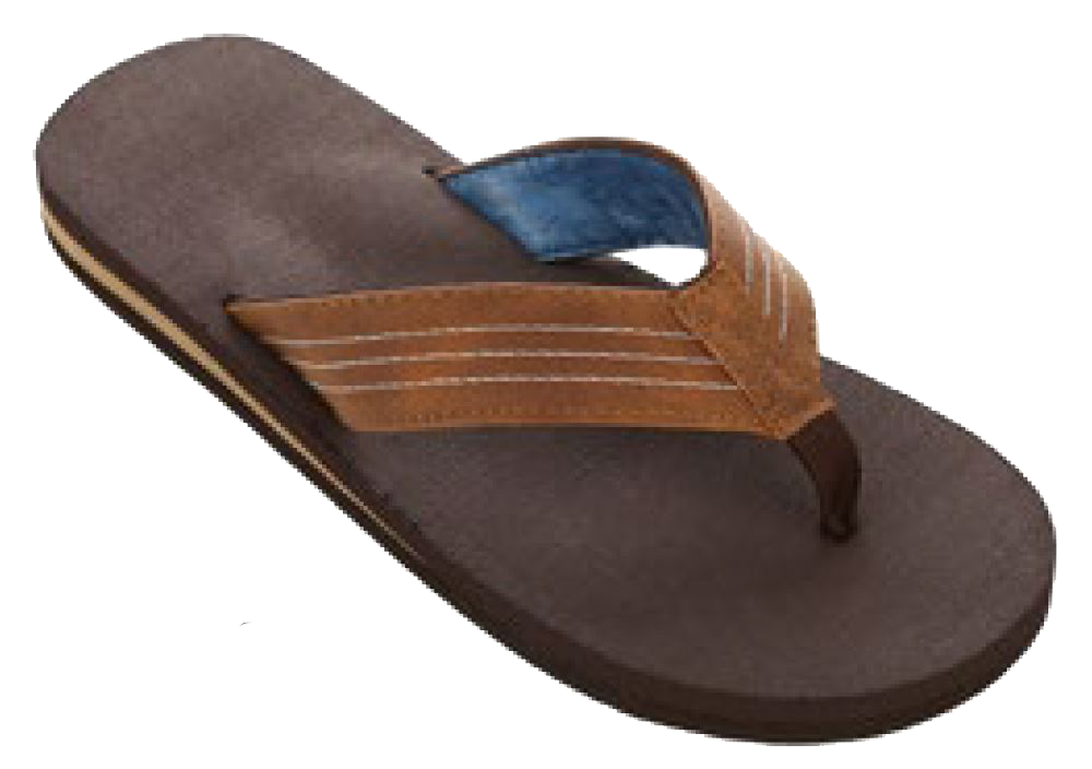 Sandals Men s Flip Flop Padded Sandal Brown and Black