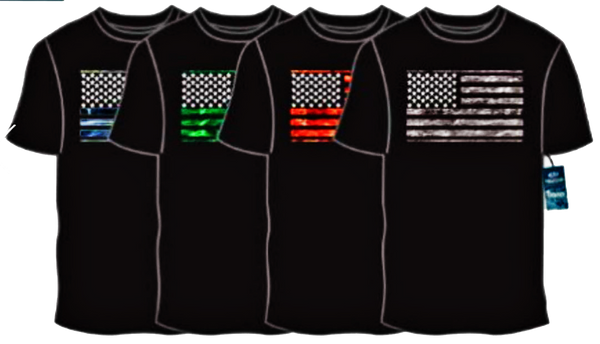 Swimwear Mens Surf Shirt US Flag Print, Performance, UPF 50+