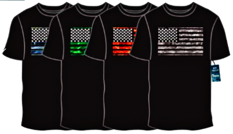 Swimwear Mens Surf Shirt US Flag Print, Performance, UPF 50+